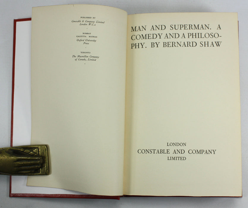 Bernard Shaw; A Collection of 3 Uniformly Rebound Works, 1931-32; Cashel Byron's Profession, Man and Superman, What I Really Wrote About the War