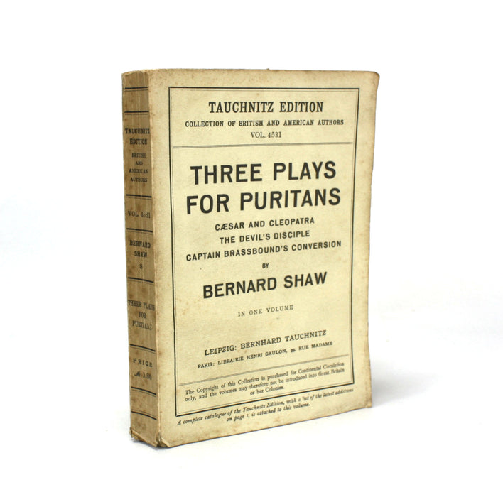 Bernard Shaw; Collection of 12 Tauchnitz Editions of his Plays, from 1914 - 1922