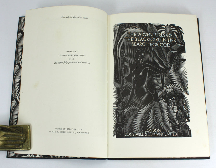 Bernard Shaw; The Adventures of the Black Girl in Her Search for God, 1932, 1st