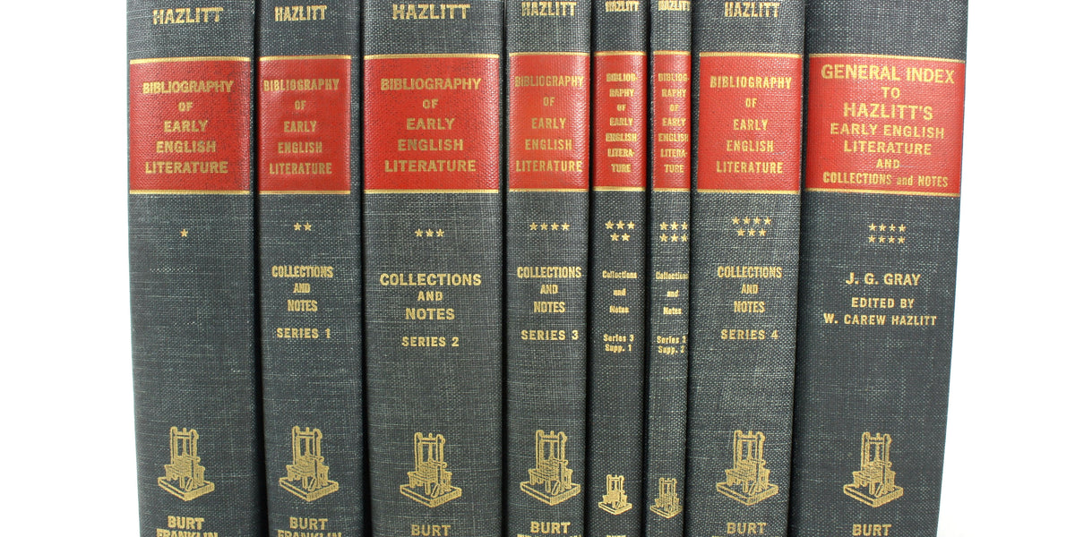 Bibliography of Early English Literature, William Carew Hazlitt, 8
