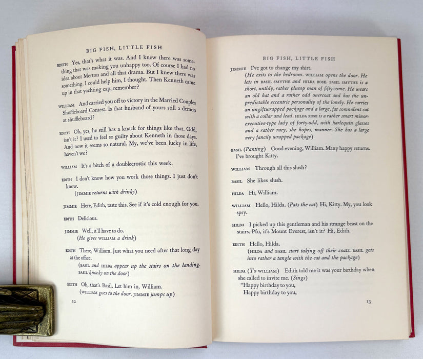 Big Fish, Little Fish, by Hugh Wheeler. 1961 first edition. From the library of Theatre Director, Alan Strachan.