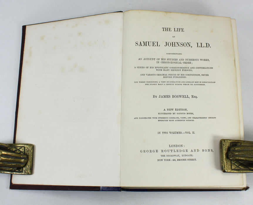 Boswell's Life of Johnson, Illustrated, 2 Volumes complete, Routledge, 1859-1863