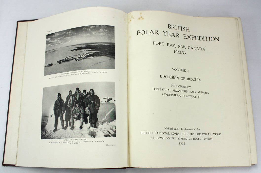 British Polar Year Expedition; Fort Rae, N.W. Canada, 1932-33, The Royal Society, 2 Vol Set complete