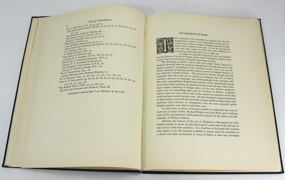 Burlington Fine Arts Club; Catalogue of an Exhibition of the Works of British-Born Artists of the Seventeenth Century, 1938