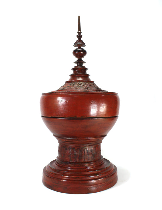 Burmese lacquerware offering vessel, known as hsun ok, 19th Century, 67.5cm high