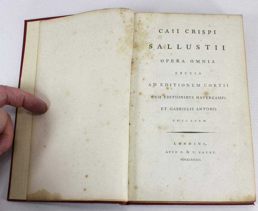 Caii Crispi Sallustii Opera Omnia excusa ad Editionem Cortii cum Editionibus Havercampi et Gabrielis Antonii collatam, 1789