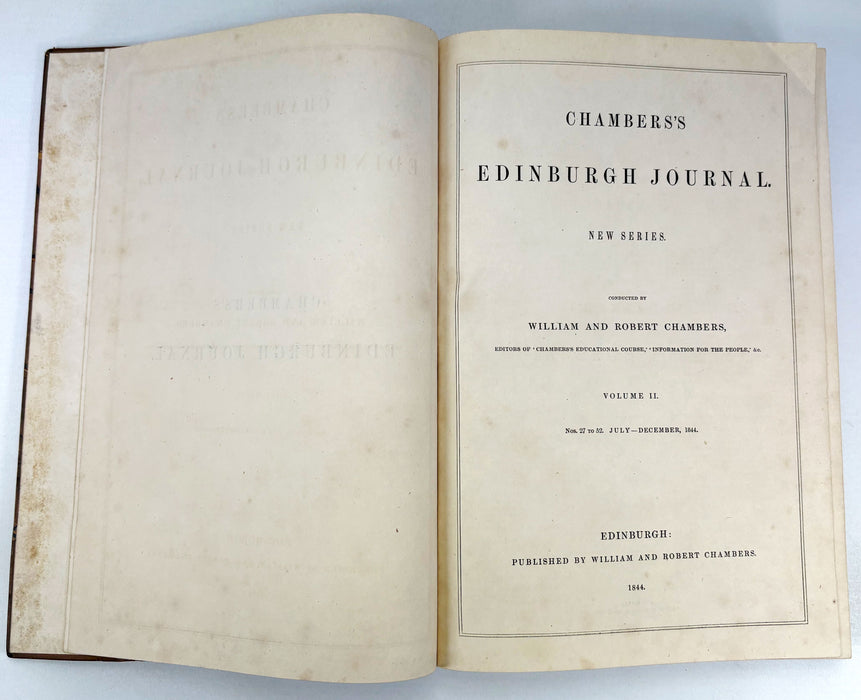 Chambers's Edinburgh Journal, William and Robert Chambers, Volume II, Nos. 27-52. July-December, 1844