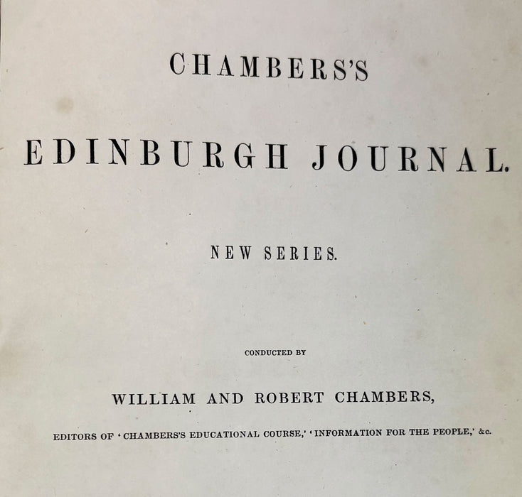 Chambers's Edinburgh Journal, William and Robert Chambers, Volume II, Nos. 27-52. July-December, 1844