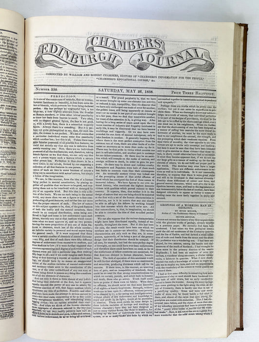 Chambers's Edinburgh Journal, William and Robert Chambers, 4 Volumes; VII, VIII, IX, and XI , Nos. 313-572. 1839-1943
