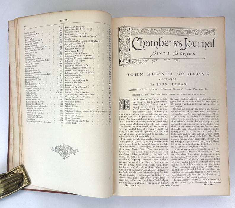 Chambers's Journal, December 1897 to November 1898, Volume I of the Sixth Series (including first serial appearance of John Buchan's historical novel John Burnet of Barns)