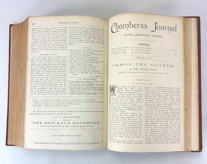 Chambers's Journal, December 1897 to November 1898, Volume I of the Sixth Series (including first serial appearance of John Buchan's historical novel John Burnet of Barns)