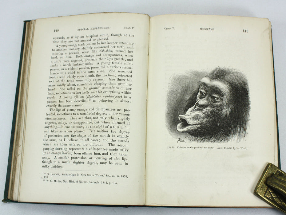 Charles Darwin; The Expression of the Emotions in Man and Animals, John Murray, 1872, First edition, second issue