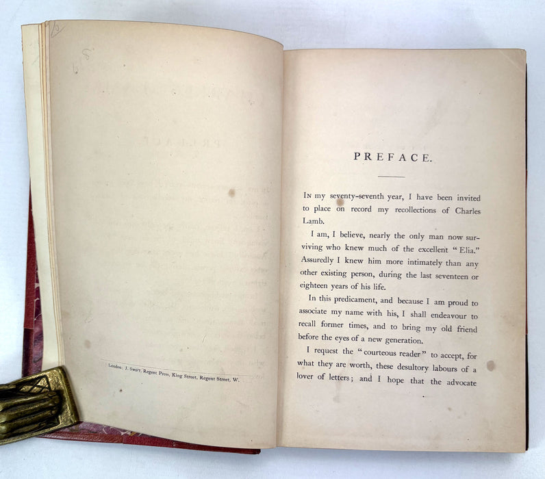 Charles Lamb; A Memoir. By Barry Cornwall. Edward Moxon, 1866