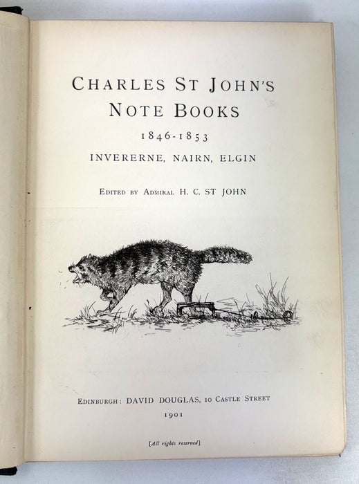 Charles St John's Note Books, 1846-1853, Invererne, Nairn, Elgin, 1901