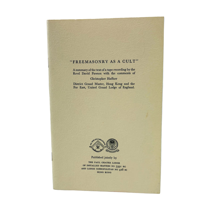 China and Hong Kong Freemasonry; Chater-Cosmo Transactions; Masonic Records of the Far East 1982-1991 & Pamphlets