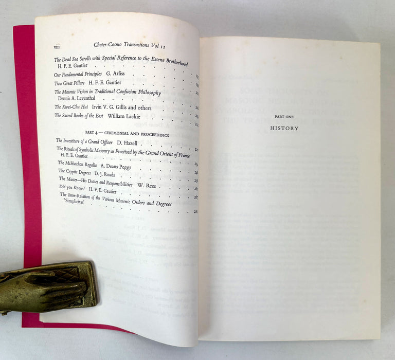 China and Hong Kong Freemasonry; Chater-Cosmo Transactions; Masonic Records of the Far East 1982-1991 & Pamphlets