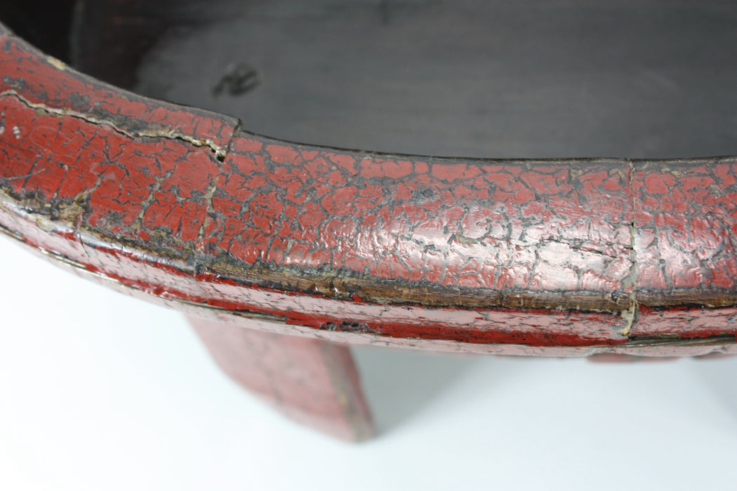 Chinese 19th Century Lacquered wooden Wash Bowl / Planter / Standing Bowl, 57.5cm long