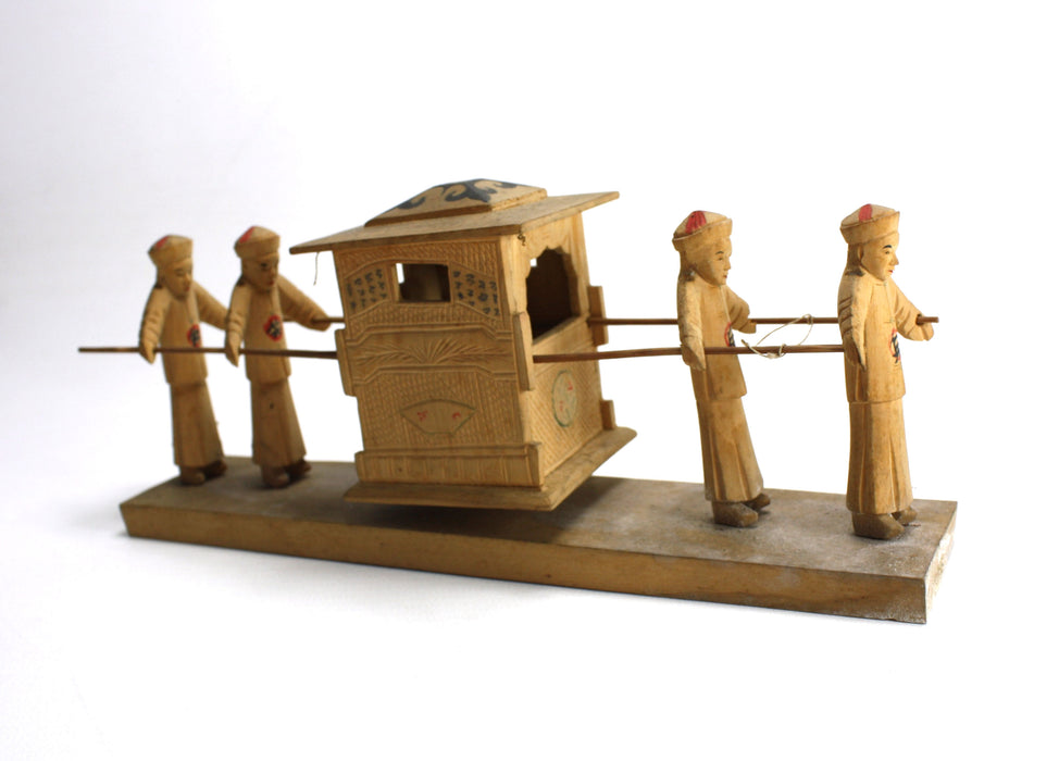 A Collection of Vintage Carved Chinese figures in wood. Intricately carved and finely detailed.