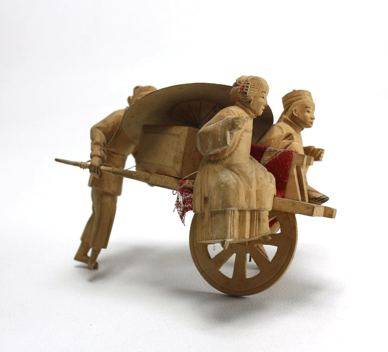 A Collection of Vintage Carved Chinese figures in wood. Intricately carved and finely detailed.