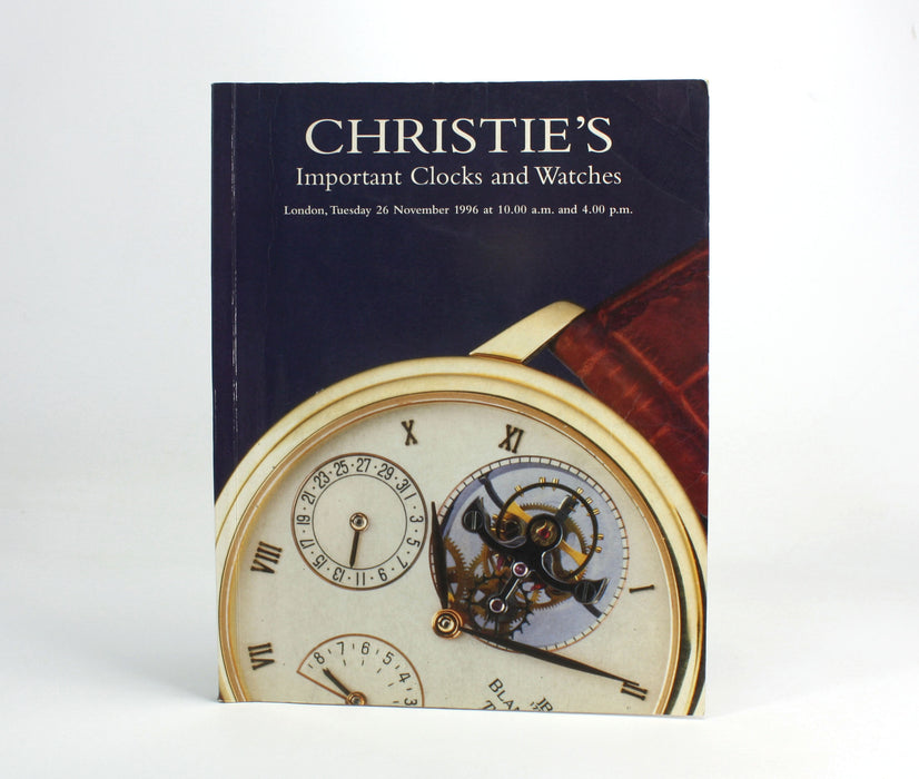 Christie's, London; Important Clocks and Watches, Tuesday 26 November, 1996