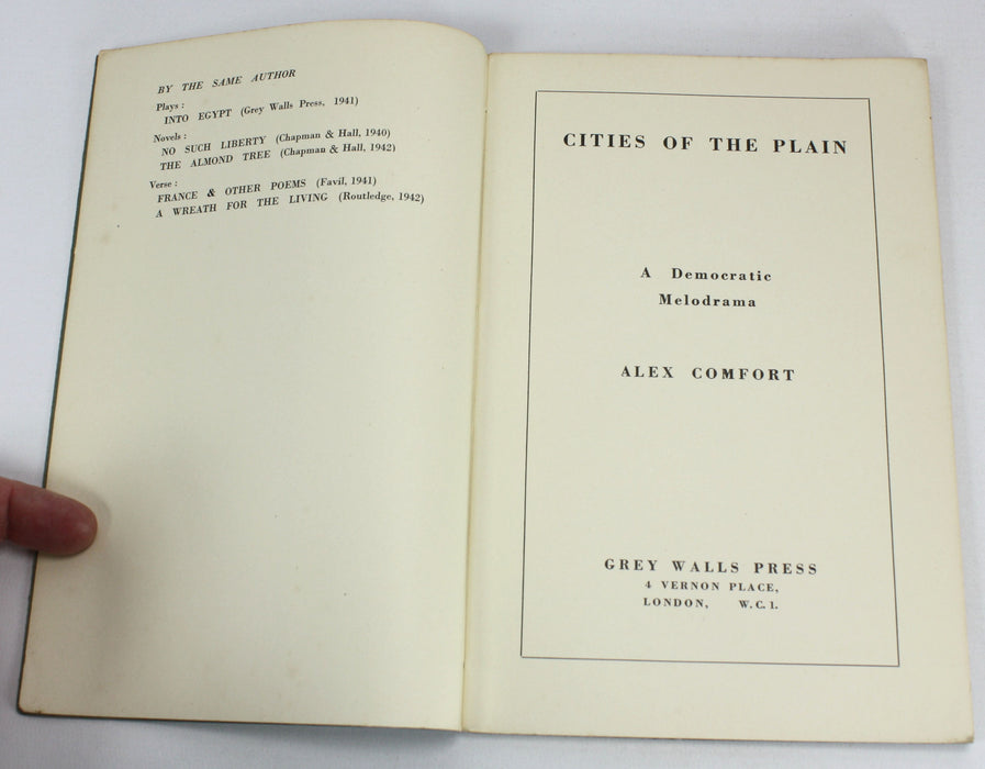 Cities of the Plain, Alex Comfort, Grey Walls Press, 1943