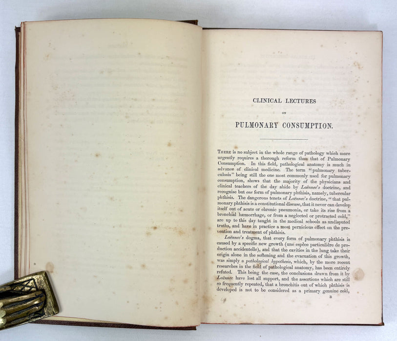 Clinical Lectures on Pulmonary Consumption, Felix Von Niemeyer, translated from C. Baeumler, 1870