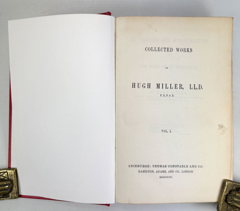 Collected Works of Hugh Miller, 5 uniform volumes, Thomas Constable, Edinburgh, 1857-1858