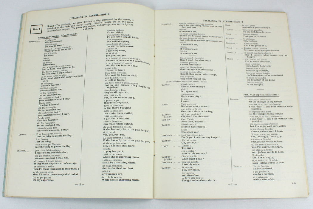 Collection of 3 Columbia Italian, French & English Librettos, Verdi, Rossini, Bizet, 1950s