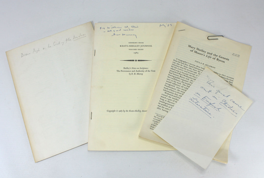 Collection of Romantic Period Offprints from William St Clair's library - mainly author signed and inscribed