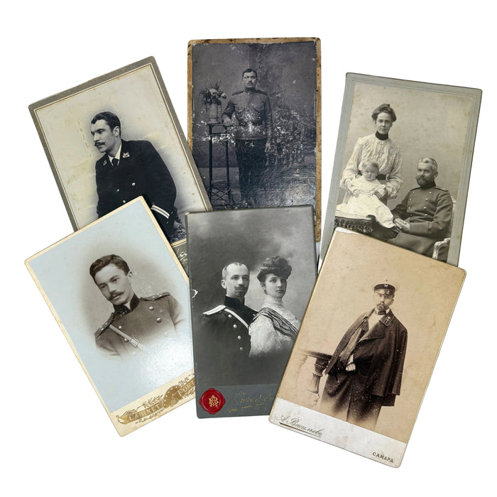 Collection of 18 original Imperial Russian Cabinet Cards and Cartes de Visites, c. 1880 - 1910