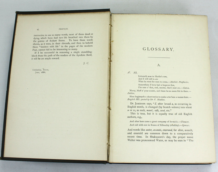 Complete Glossary to the Poetry and Prose of Robert Burns, John Cuthbertson, 1886