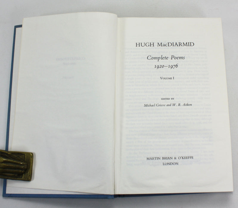 Complete Poems 1920-1976, Hugh MacDiarmid, 2 Volume set, 1978