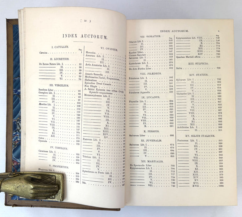 Corpus Poetarum Latinorum, editit Gulielmus Sidney Walker. Published by George Bell and Sons, London, 1886. Presented by G.G. Ramsay.