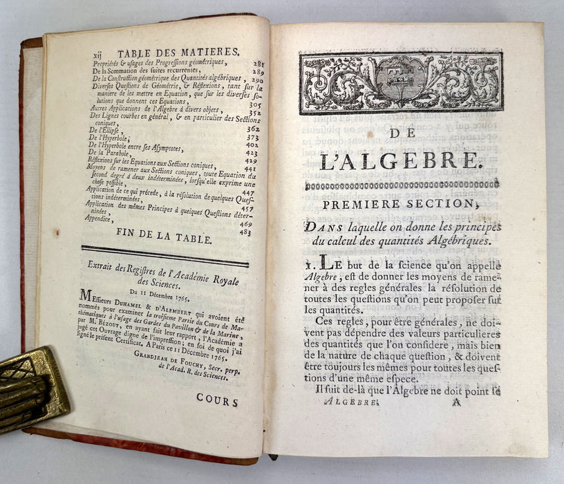 Cours de Mathematiques, a l'Usage des Gardes du Pavillon et de la Marine, Bezout, 1768-1789