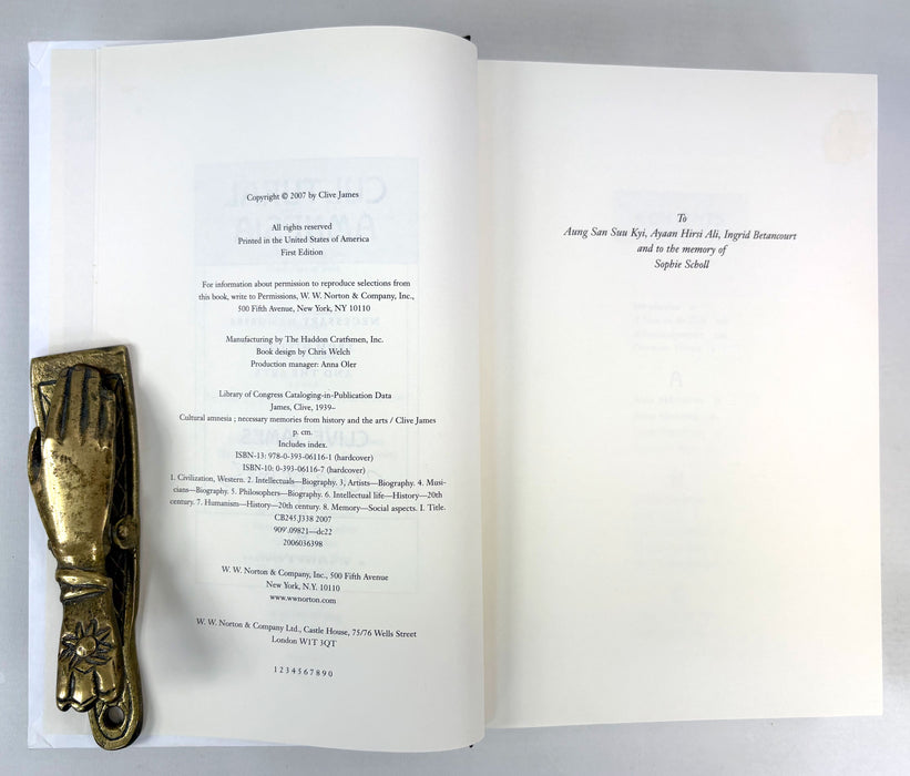Cultural Amnesia; Necessary Memories from the History and the Arts, Clive James, signed first edition, 2007