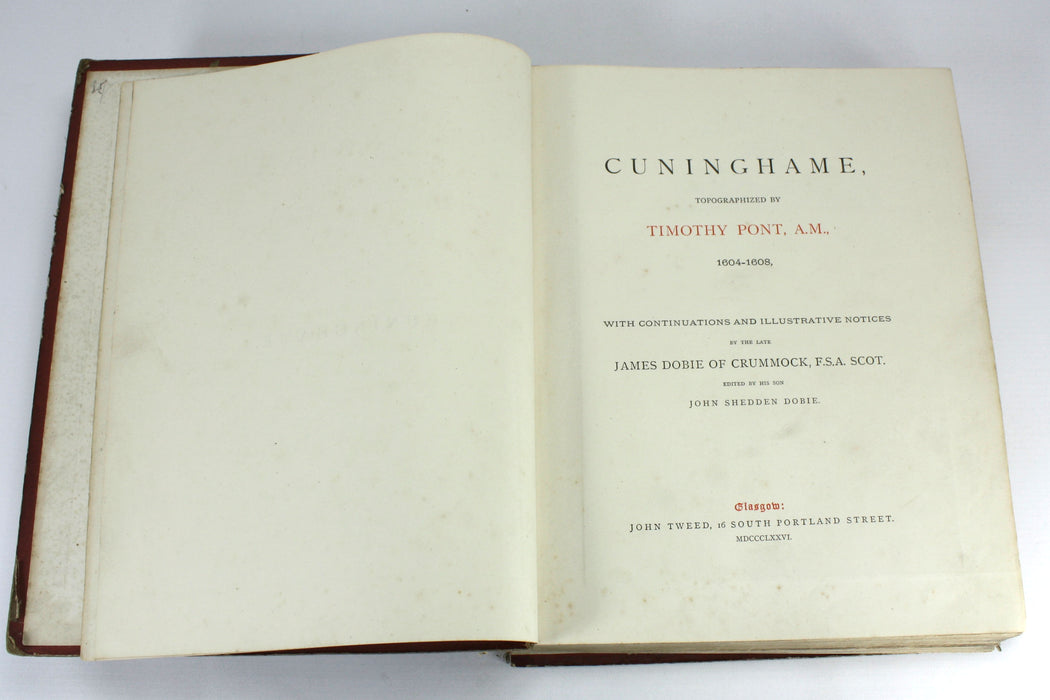 Cunninghame, Topographized by Timothy Pont, 1604-1608, James Dobie of Crummock, 1876