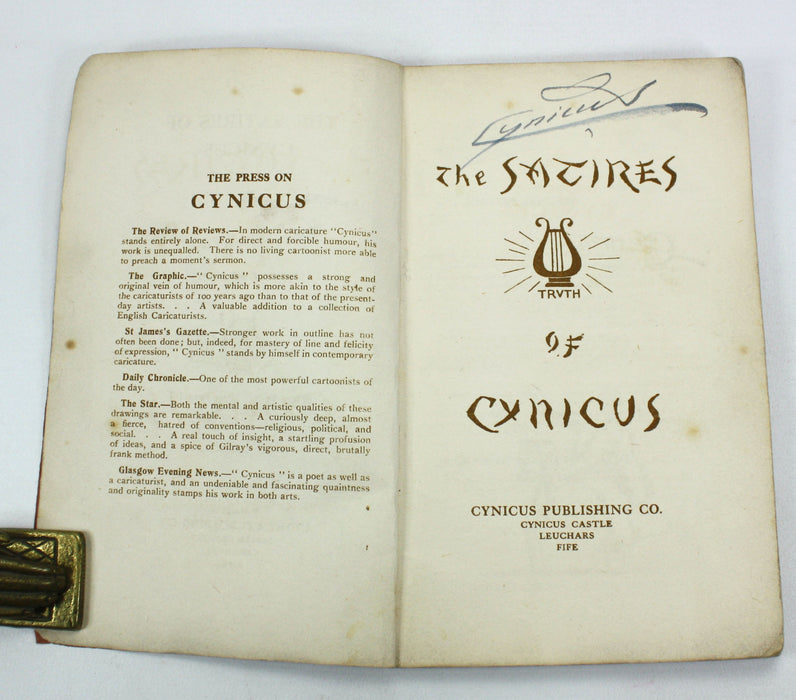 Cynicus (Martin Anderson); The Satires of Cynicus, Signed, paperback with Castle Cynicus postcard