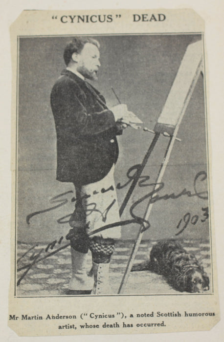 Cynicus (Martin Anderson); The Satires of Cynicus, Signed, paperback with Castle Cynicus postcard