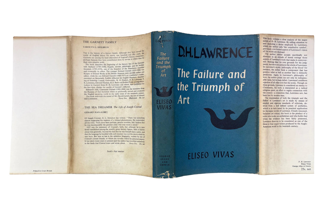 D.H. Lawrence; The Failure and Triumph of Art, by Eliseo Vivas, George Allen and Unwin, 1961, Review Copy