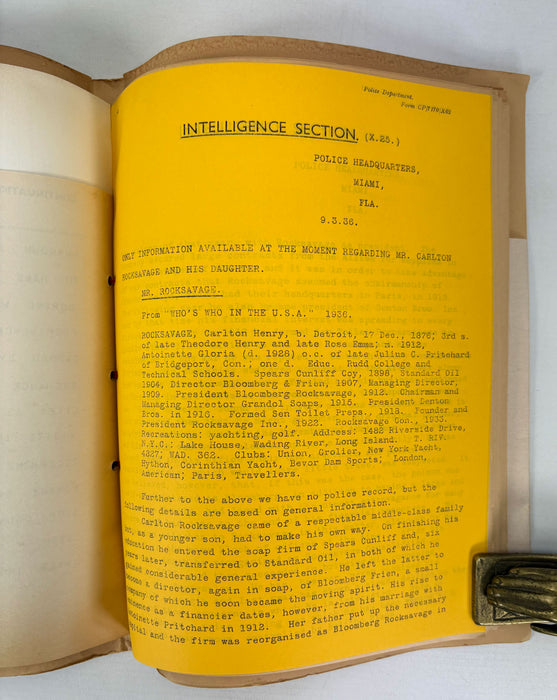 Dennis Wheatley; Murder Off Miami; 1936 first edition dossier, 1979 facsimile, and 1986 book publication