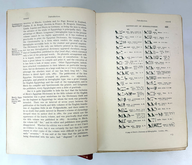 Sir E. A. Wallis Budge. An Egyptian Hieroglyphic Dictionary. Exceptional Harrison & Sons Printer's Working Production Copy, documenting the manufacture of the first edition, 1916-1920.