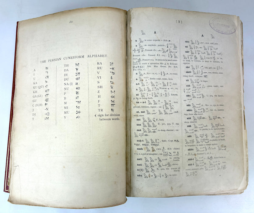 Sir E. A. Wallis Budge. An Egyptian Hieroglyphic Dictionary. Exceptional Harrison & Sons Printer's Working Production Copy, documenting the manufacture of the first edition, 1916-1920.