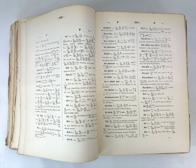 Sir E. A. Wallis Budge. An Egyptian Hieroglyphic Dictionary. Exceptional Harrison & Sons Printer's Working Production Copy, documenting the manufacture of the first edition, 1916-1920.
