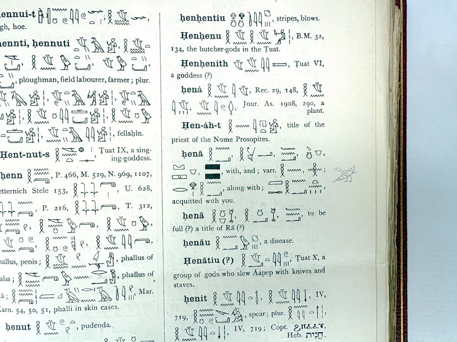 Sir E. A. Wallis Budge. An Egyptian Hieroglyphic Dictionary. Exceptional Harrison & Sons Printer's Working Production Copy, documenting the manufacture of the first edition, 1916-1920.