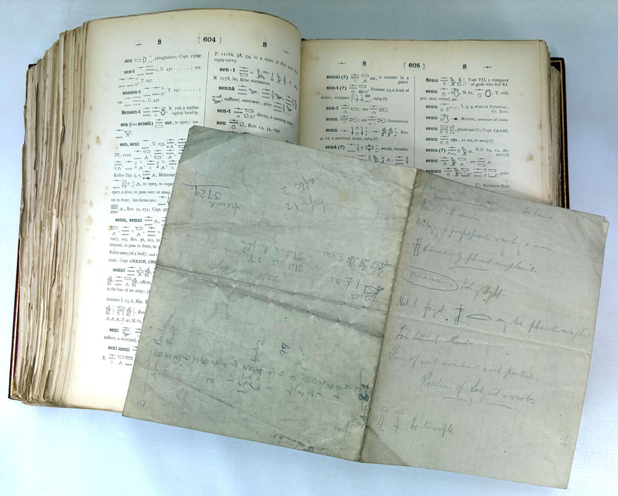 Sir E. A. Wallis Budge. An Egyptian Hieroglyphic Dictionary. Exceptional Harrison & Sons Printer's Working Production Copy, documenting the manufacture of the first edition, 1916-1920.