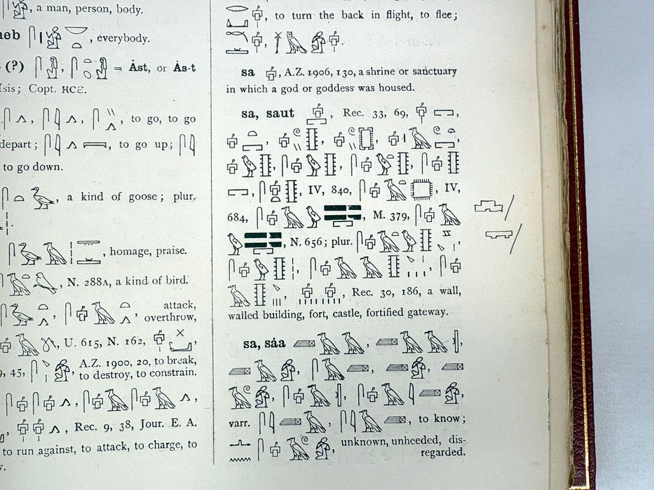 Sir E. A. Wallis Budge. An Egyptian Hieroglyphic Dictionary. Exceptional Harrison & Sons Printer's Working Production Copy, documenting the manufacture of the first edition, 1916-1920.