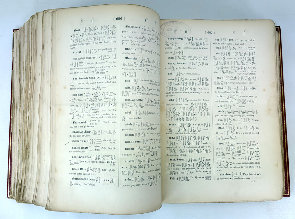 Sir E. A. Wallis Budge. An Egyptian Hieroglyphic Dictionary. Exceptional Harrison & Sons Printer's Working Production Copy, documenting the manufacture of the first edition, 1916-1920.