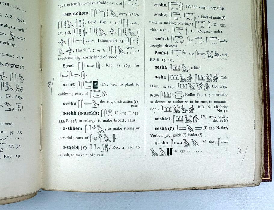 Sir E. A. Wallis Budge. An Egyptian Hieroglyphic Dictionary. Exceptional Harrison & Sons Printer's Working Production Copy, documenting the manufacture of the first edition, 1916-1920.