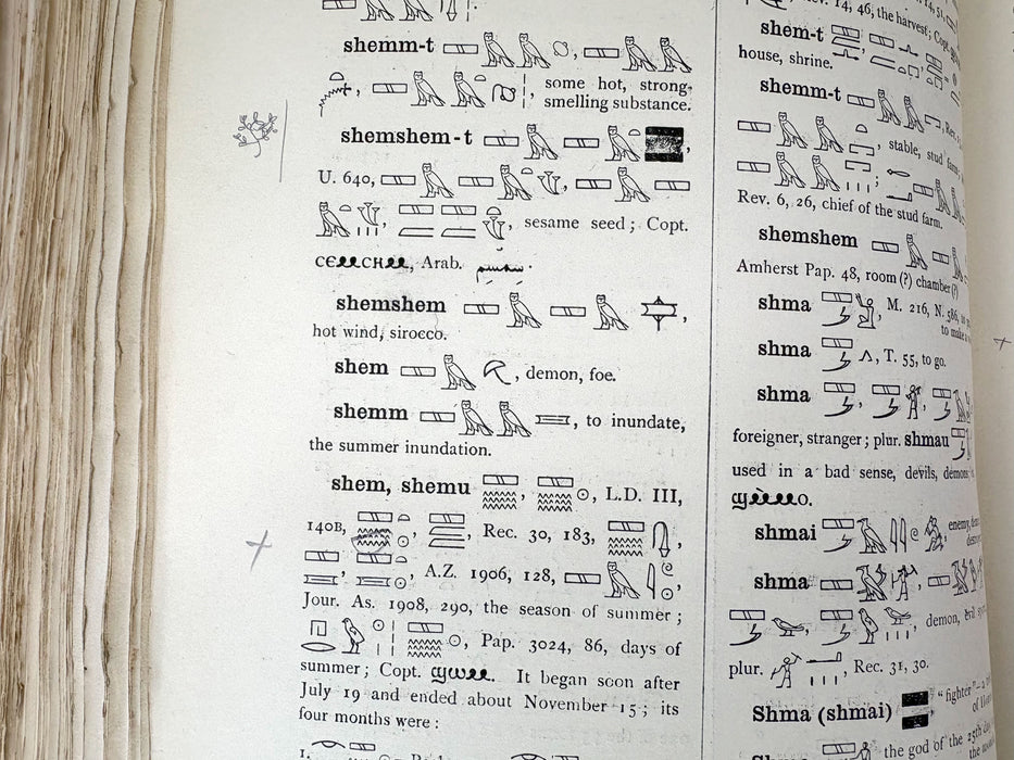 Sir E. A. Wallis Budge. An Egyptian Hieroglyphic Dictionary. Exceptional Harrison & Sons Printer's Working Production Copy, documenting the manufacture of the first edition, 1916-1920.