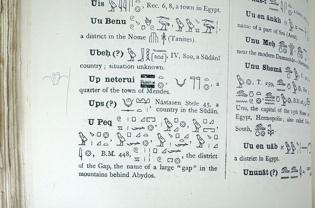 Sir E. A. Wallis Budge. An Egyptian Hieroglyphic Dictionary. Exceptional Harrison & Sons Printer's Working Production Copy, documenting the manufacture of the first edition, 1916-1920.